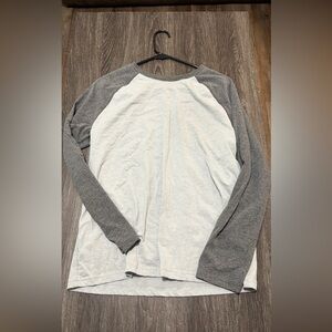 Casual Gray and White Raglan Shirt